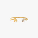 Initial Stone Open Ring