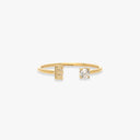 Initial Stone Open Ring