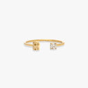 Initial Stone Open Ring