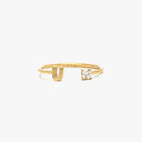 Initial Stone Open Ring