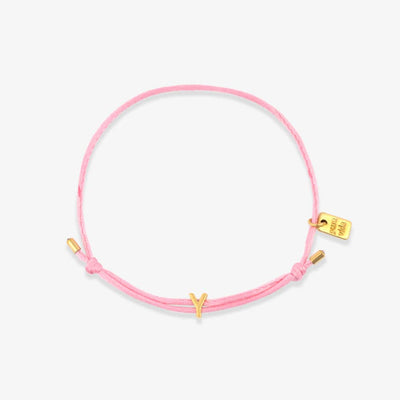 Pink Initial Charm Bracelet