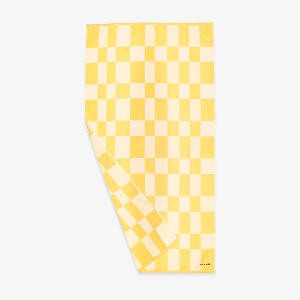 Yellow & White Checkerboard Towel