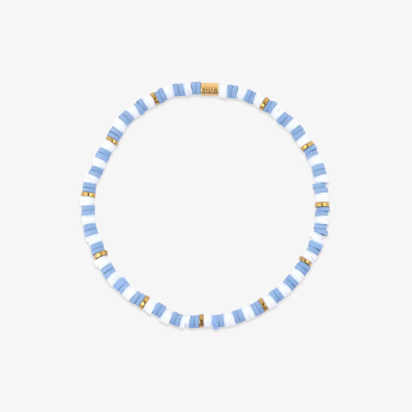 Light Blue & White Stretch Bracelet