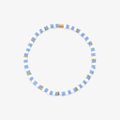 Light Blue & White Stretch Bracelet