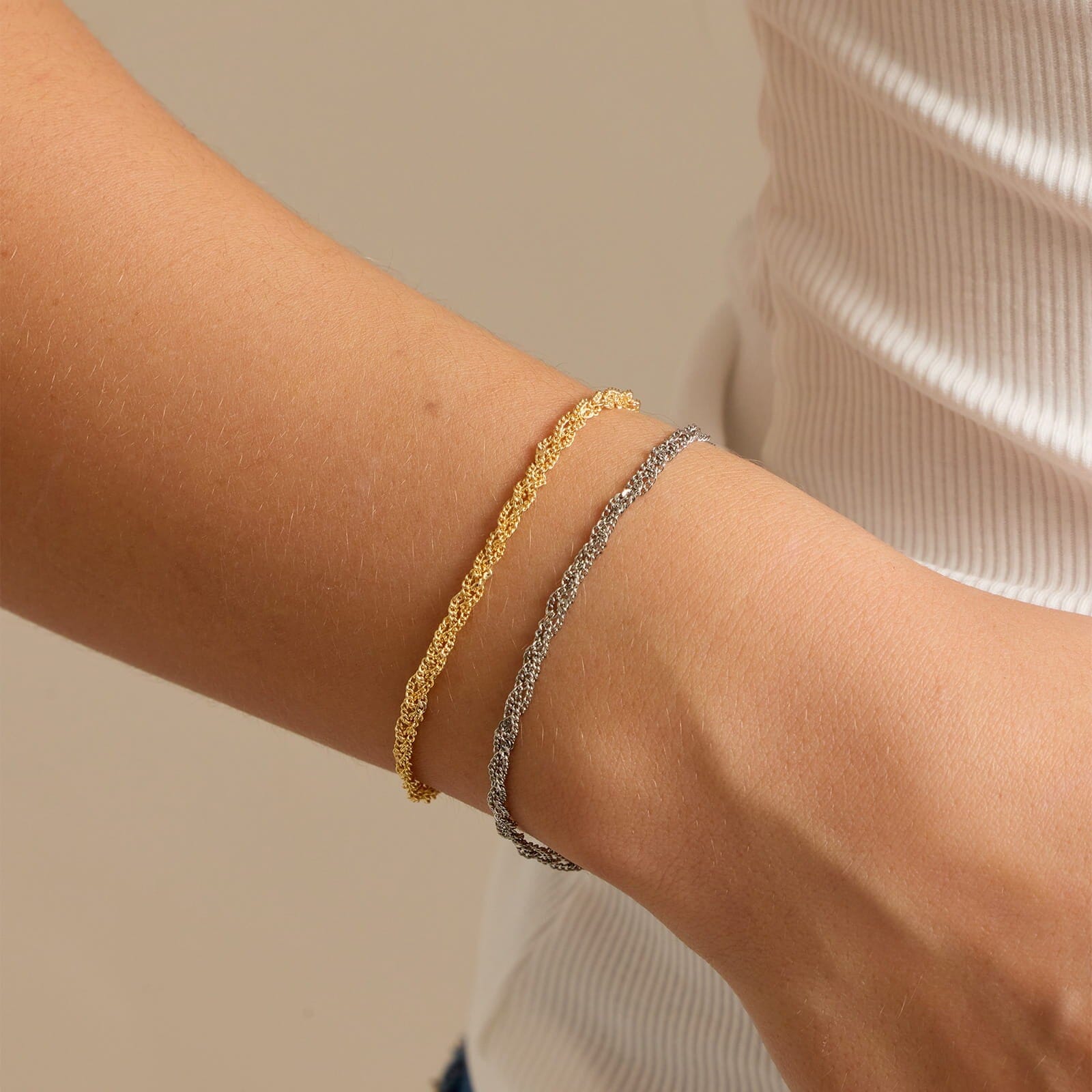 Layered Twisted Rope Chain Bracelet