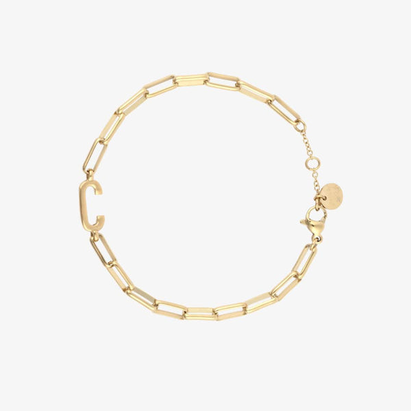 Initial Paperclip Chain Bracelet