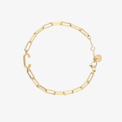 Initial Paperclip Chain Bracelet