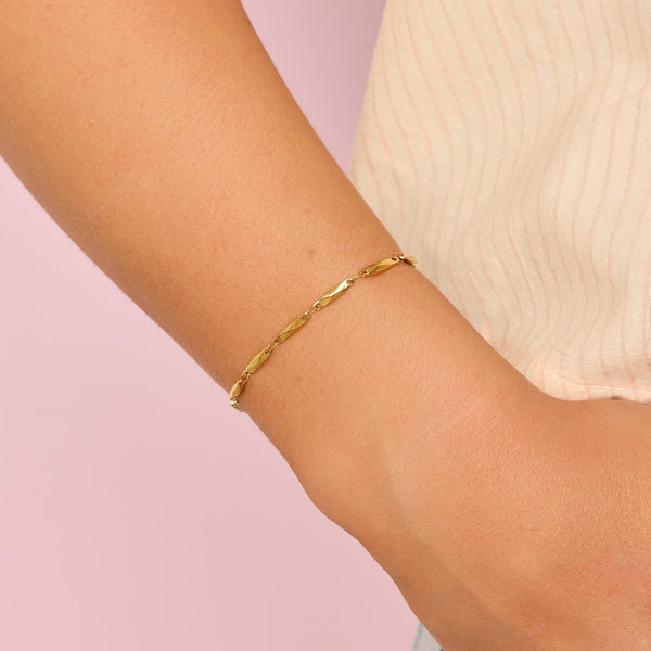 Faceted Bar Chain Bracelet