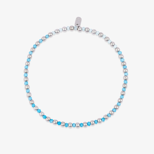 Ball Bead and Stone Stretch Anklet