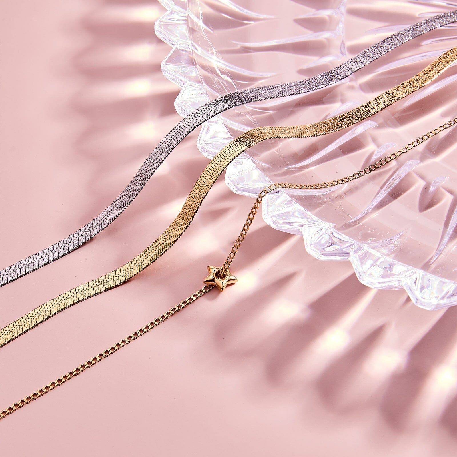 Puffy Star Chain Necklace