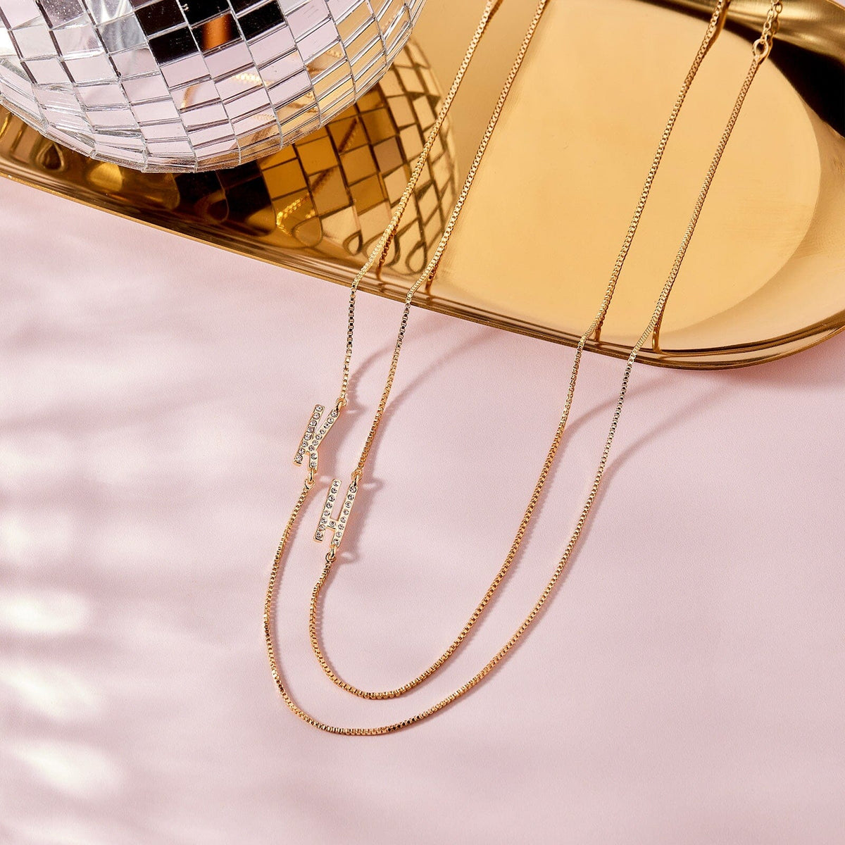 Pavé Initial Box Chain Choker