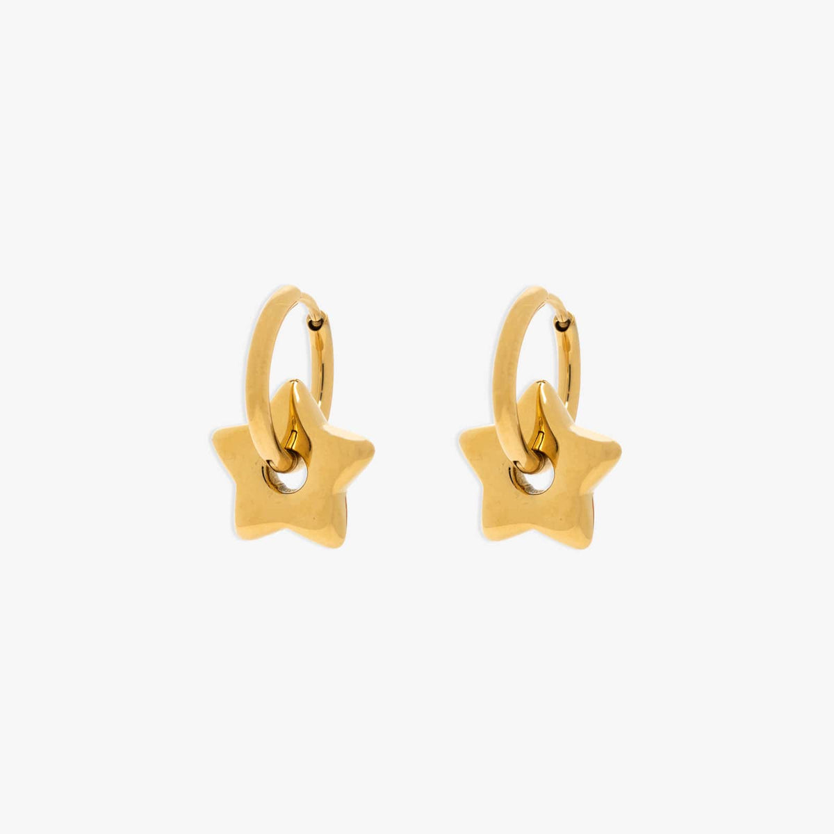 Puffy Star Hoop Earrings