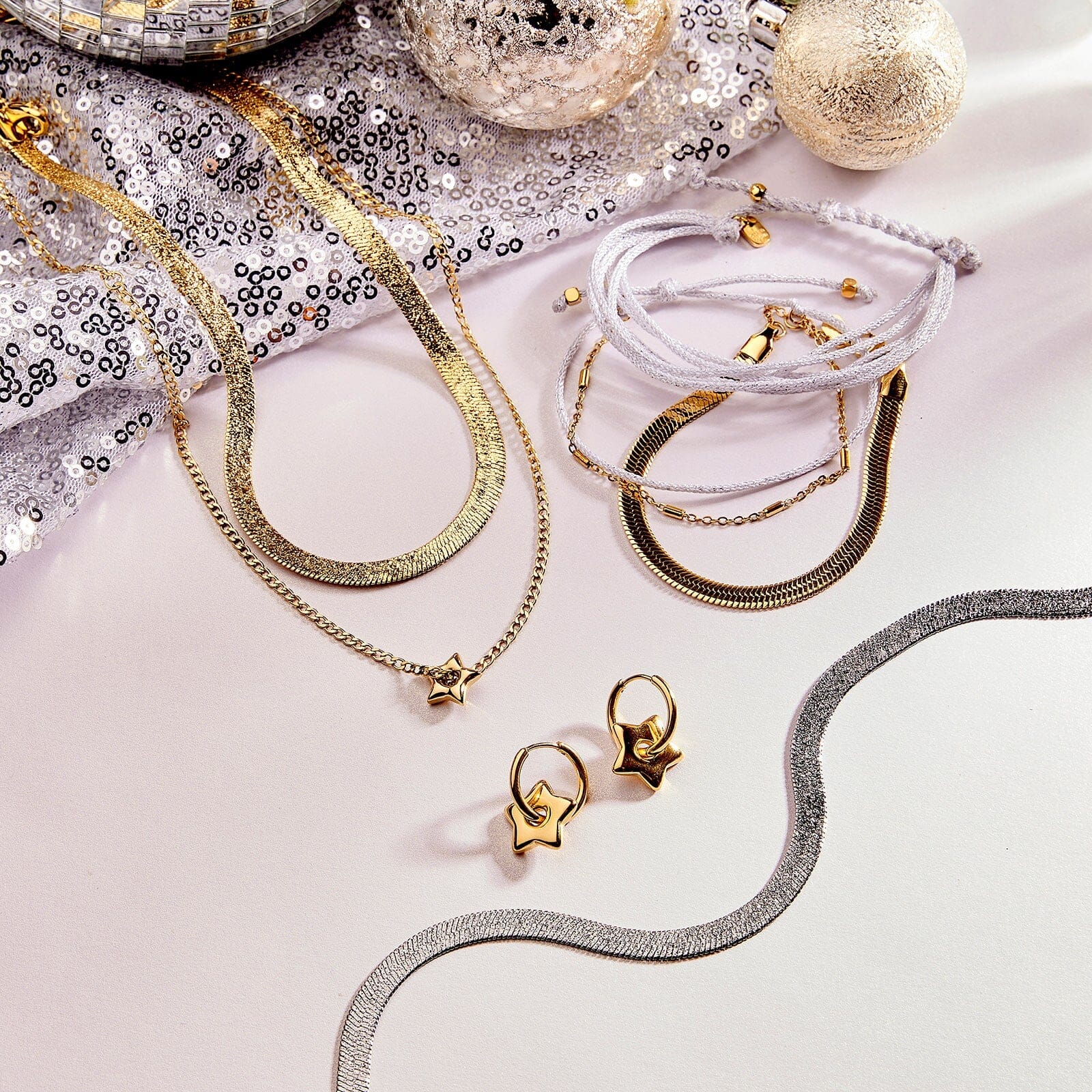 Puffy Star Hoop Earrings