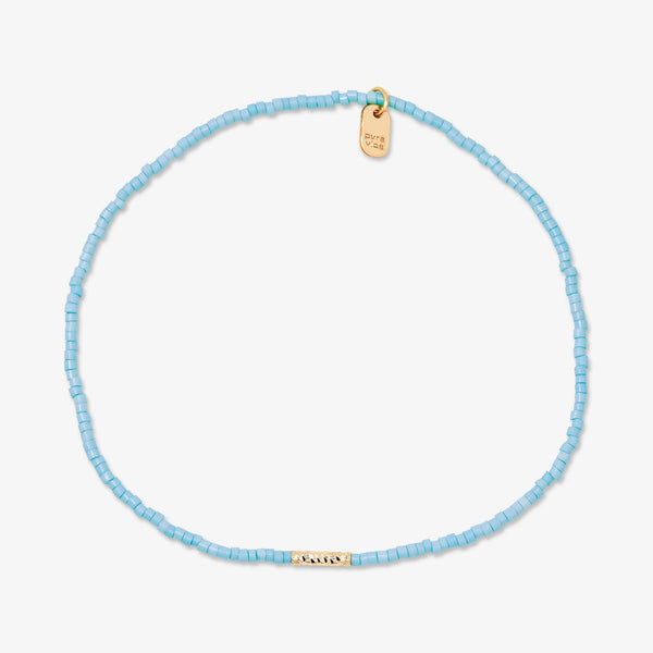 Turquoise Seed Bead Stretch Anklet