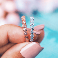 Rose Gold Floral Stacking Ring Gallery Thumbnail