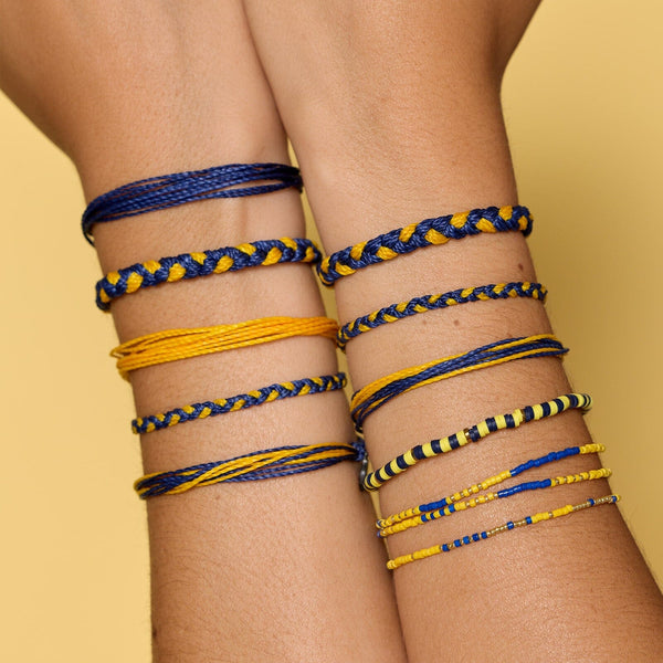 Navy & Yellow Stretch Bracelet