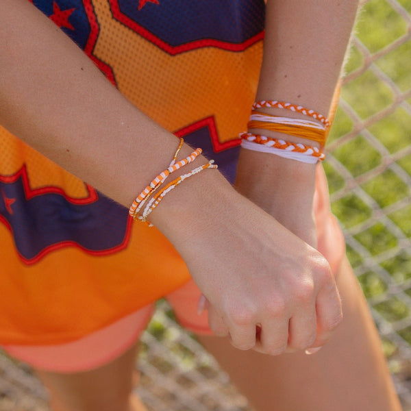 Orange & White Stretch Bracelet