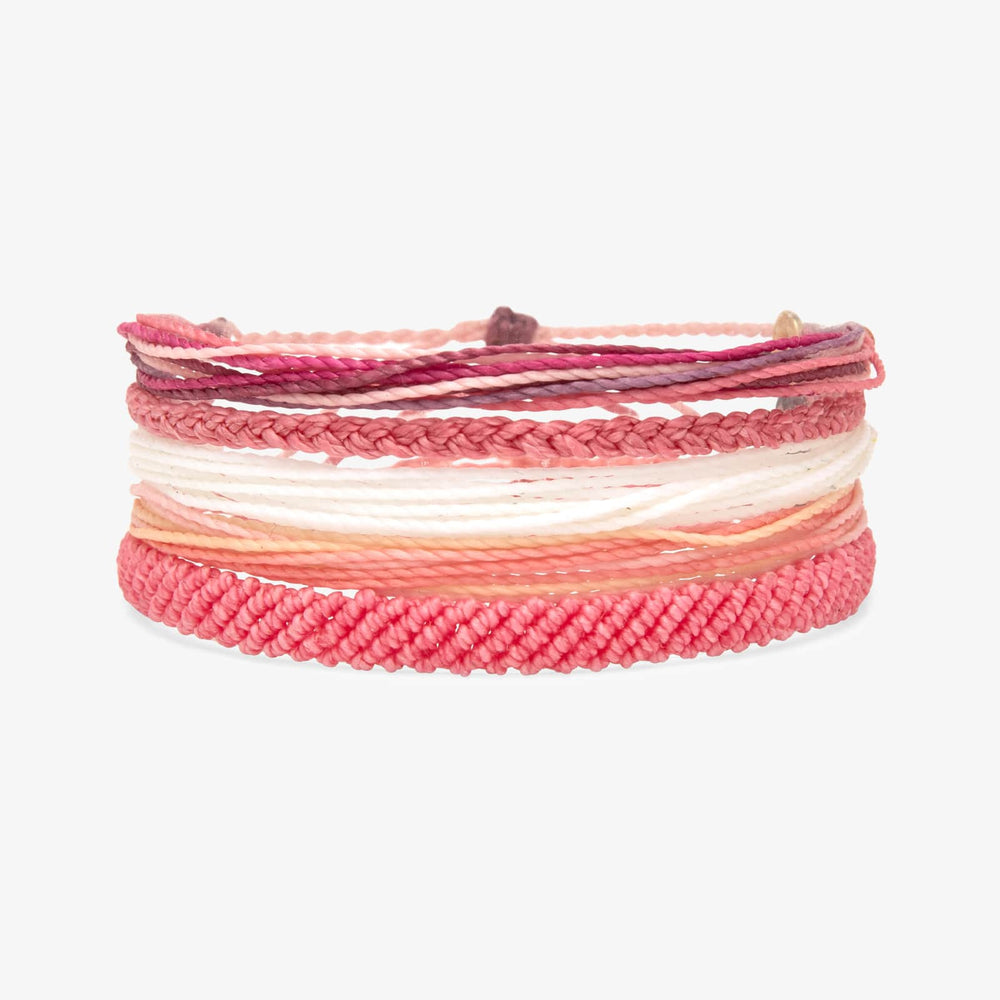 Adjustable Light Pink Set Of 4 Bracelets Combo