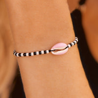 Pink Cowrie Seed Bead Bracelet Gallery Thumbnail