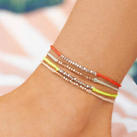 Faceted Metal Bead Anklet Gallery Thumbnail