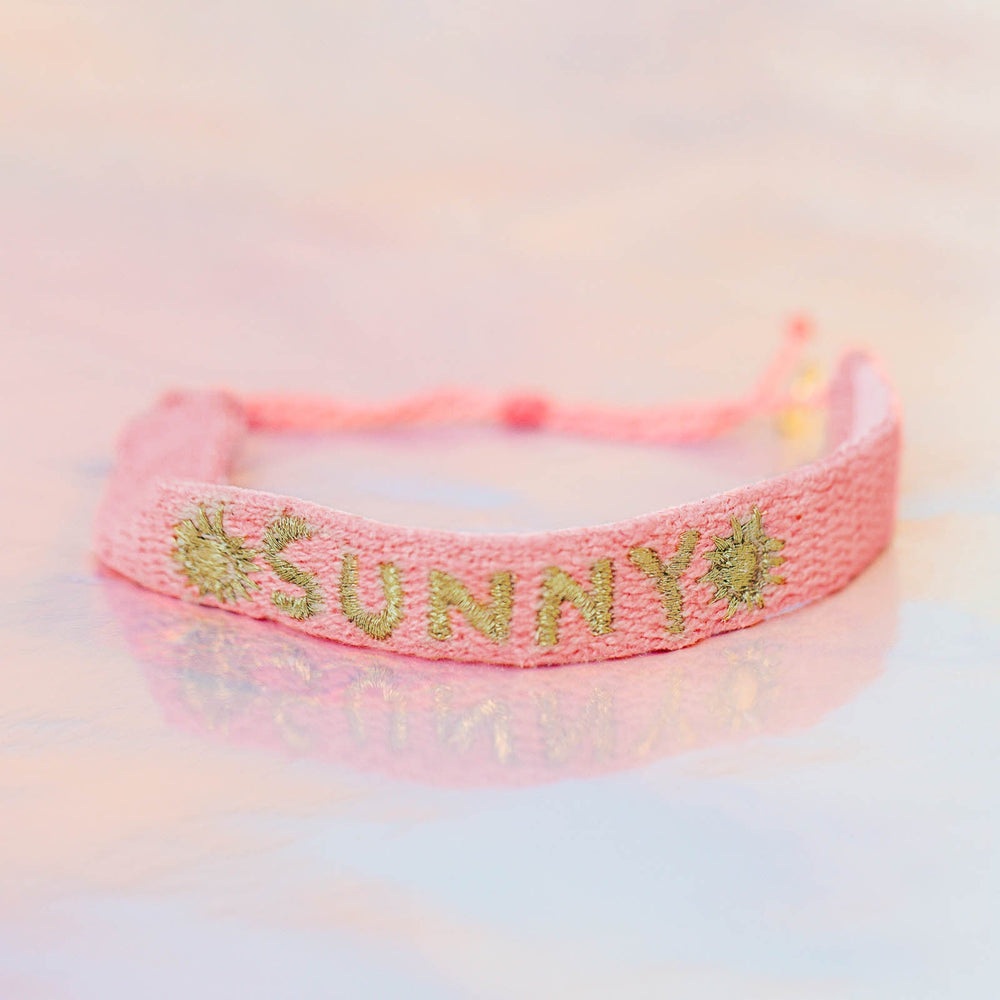 Metallic Sunny Woven Word Bracelet 4