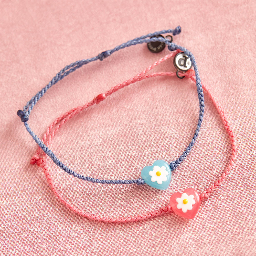 Daisy Heart Bead Charm Bracelet 3