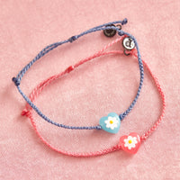 Daisy Heart Bead Charm Bracelet Gallery Thumbnail