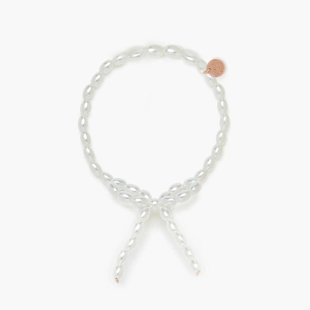 Mother of Pearl Bow Stretch Bracelet 1