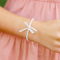Mother of Pearl Bow Stretch Bracelet Gallery Thumbnail
