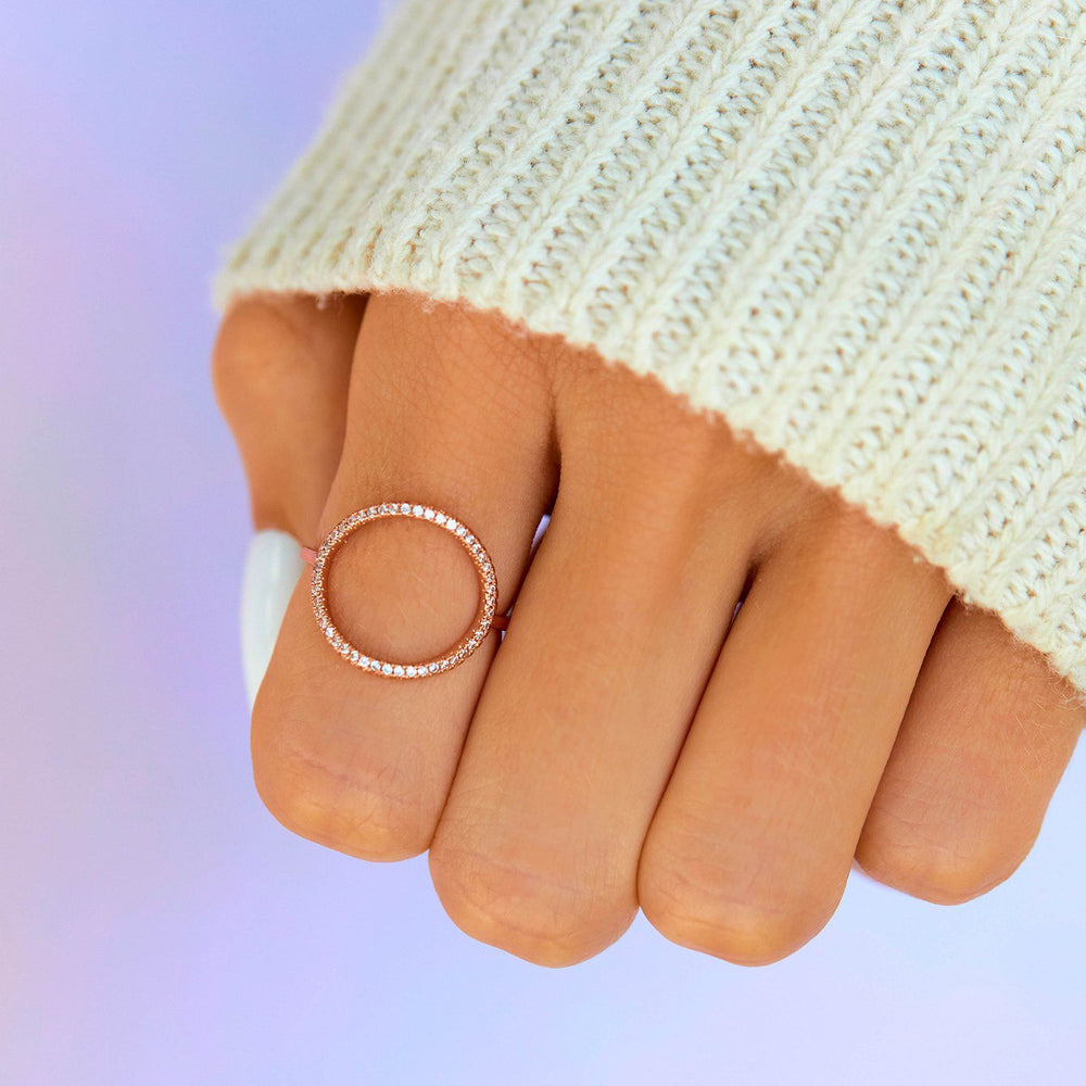 Pave Open Circle Ring 2
