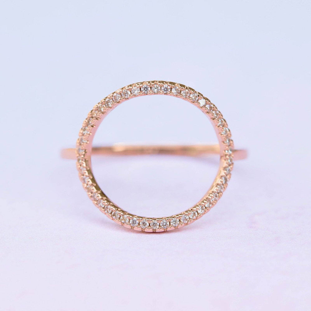 Pave Open Circle Ring 3