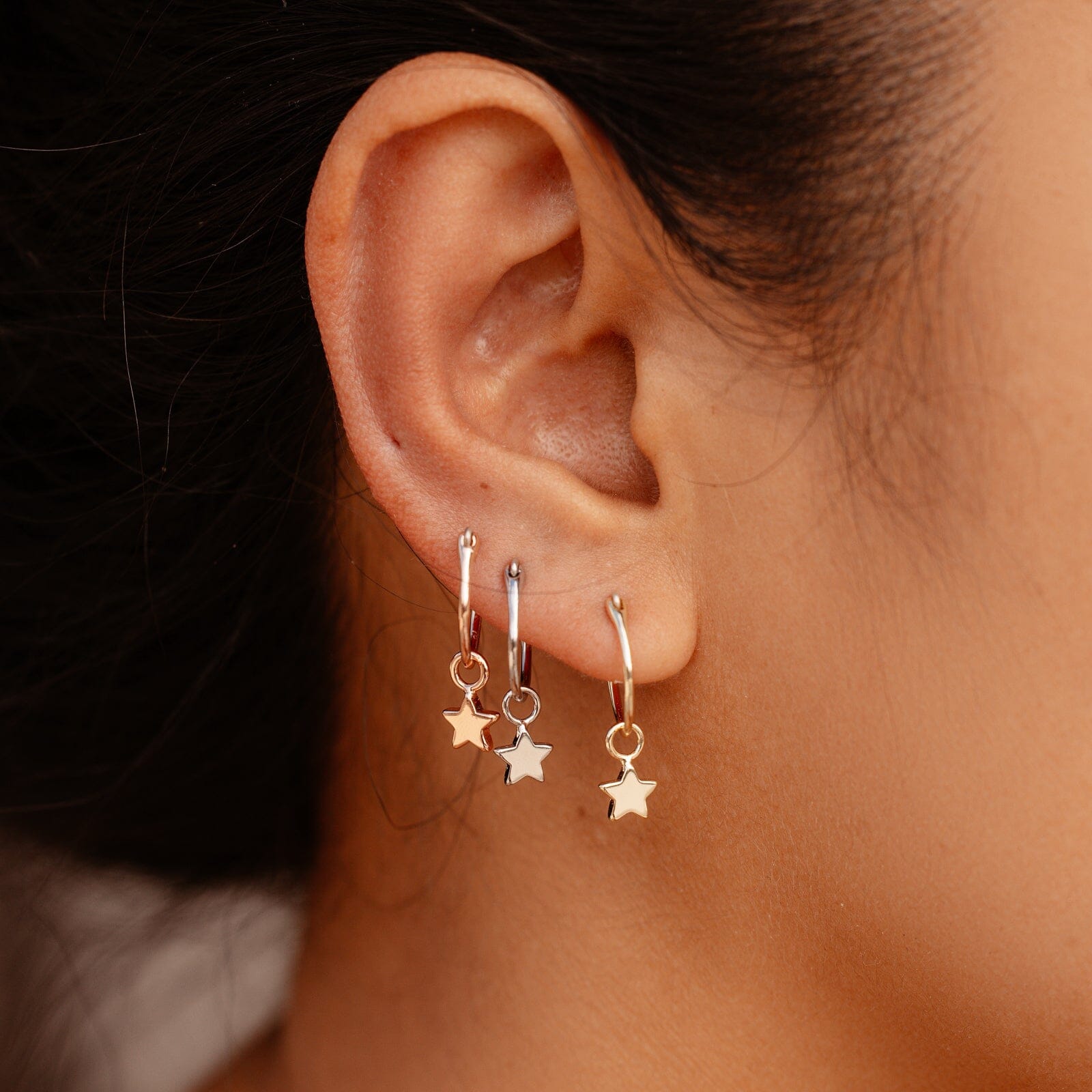 9ct Gold Star Half Hoop Stud Earrings | Goldmark (AU)