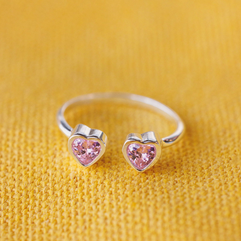 Twin Hearts Gemstone Ring 4