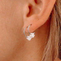 Pearlized Star Bead Hoop Earrings Gallery Thumbnail