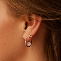 Mother of Pearl Mini Wave Hoop Earrings Gallery Thumbnail