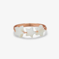 Pearlized 3 Star Ring