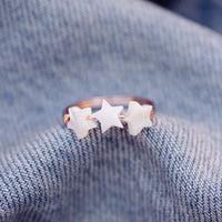 Pearlized 3 Star Ring Gallery Thumbnail