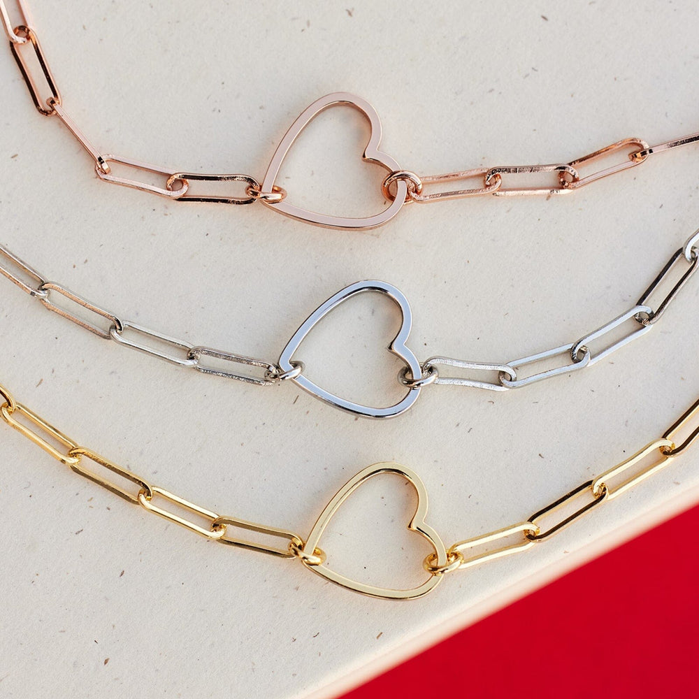 Floating Heart Paperclip Chain Choker 6