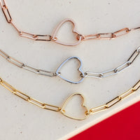 Floating Heart Paperclip Chain Choker Gallery Thumbnail