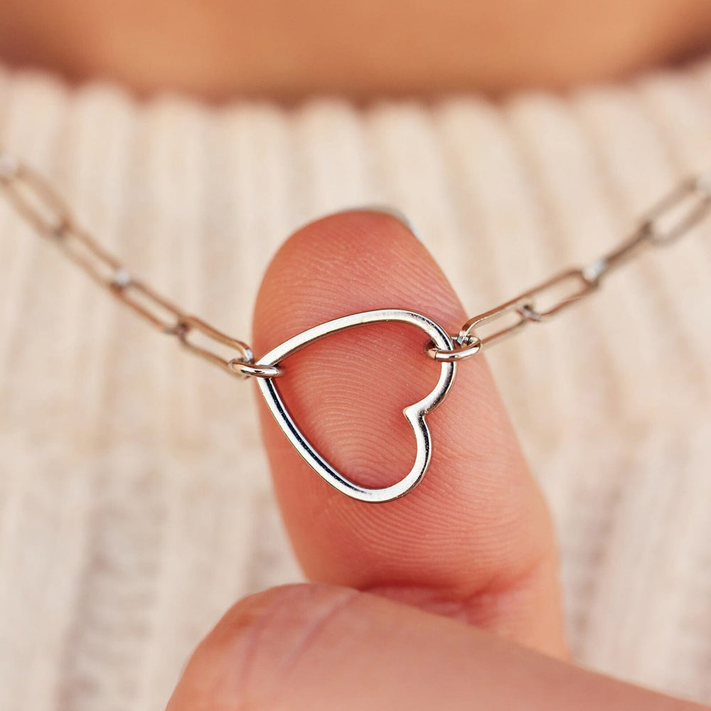 Floating Heart Paperclip Chain Choker 5