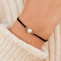 Simple Pearl Bead Charm Bracelet Gallery Thumbnail