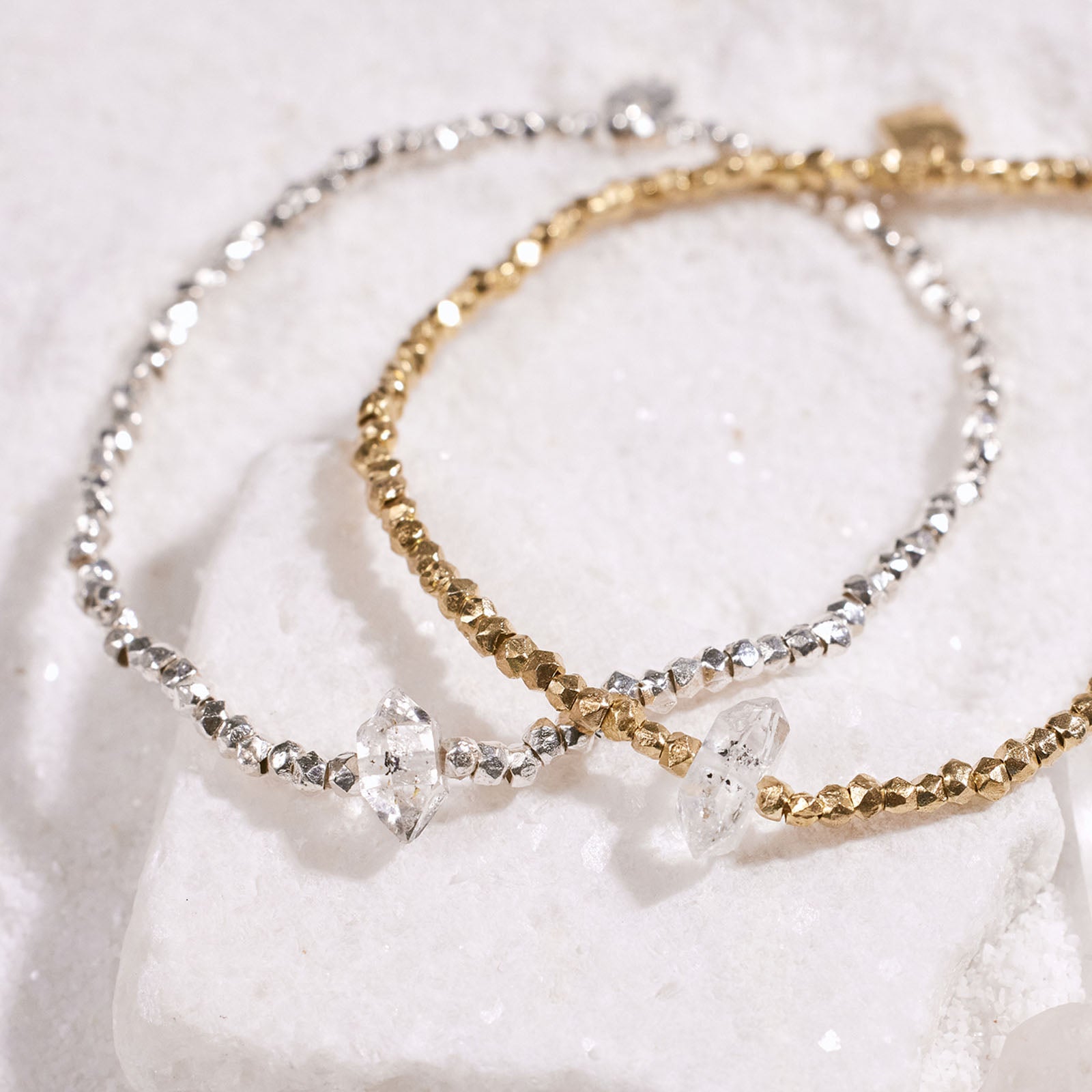 Herkimer Diamond Bracelet in Silver For Enlightenment – Dr. Neeti Kaushik's  Shop