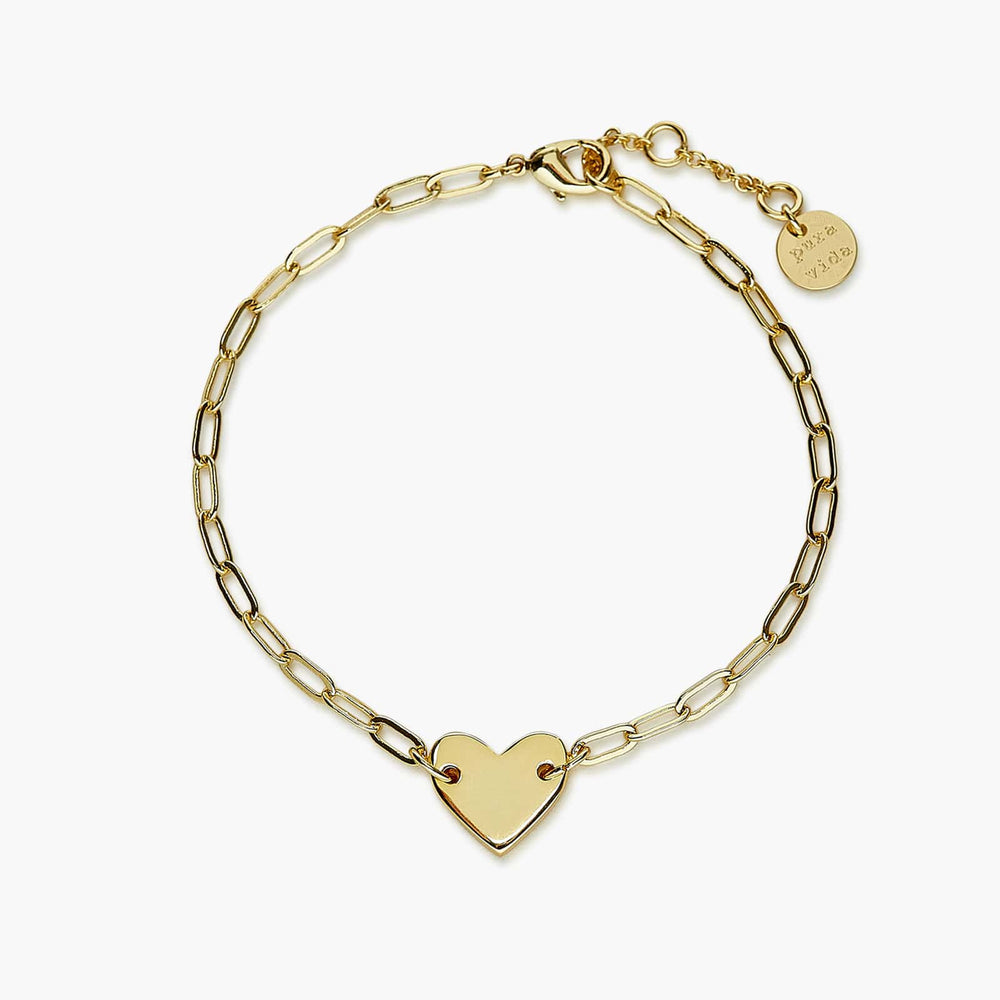 Engravable Heart Paperclip Chain Bracelet 2