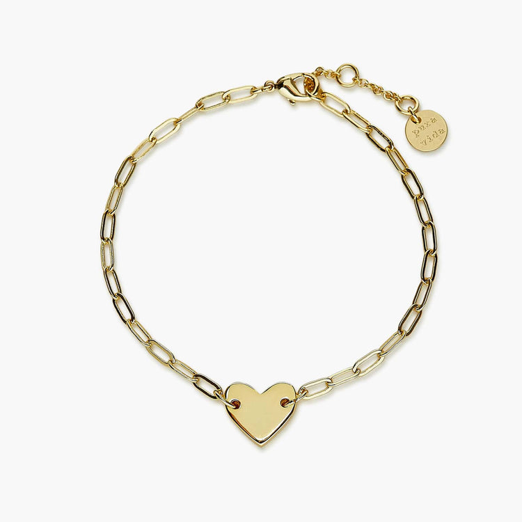Engravable Heart Paperclip Chain Bracelet