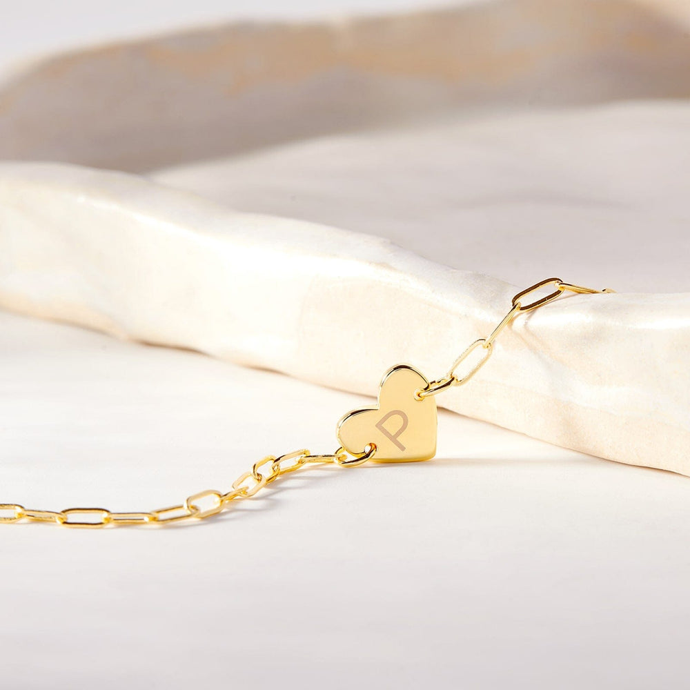 Engravable Heart Paperclip Chain Bracelet 9
