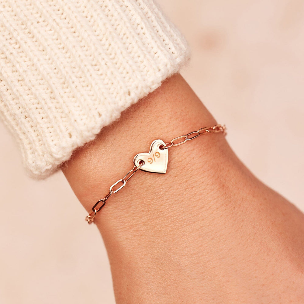 Engravable Heart Paperclip Chain Bracelet 7