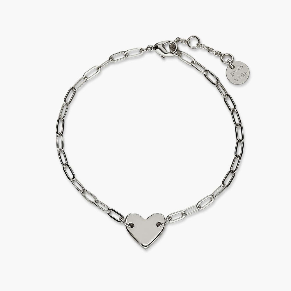 Engravable Heart Paperclip Chain Bracelet 1