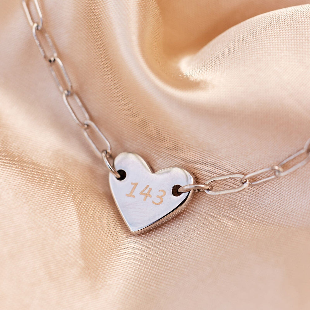 Engravable Heart Paperclip Chain Bracelet 14