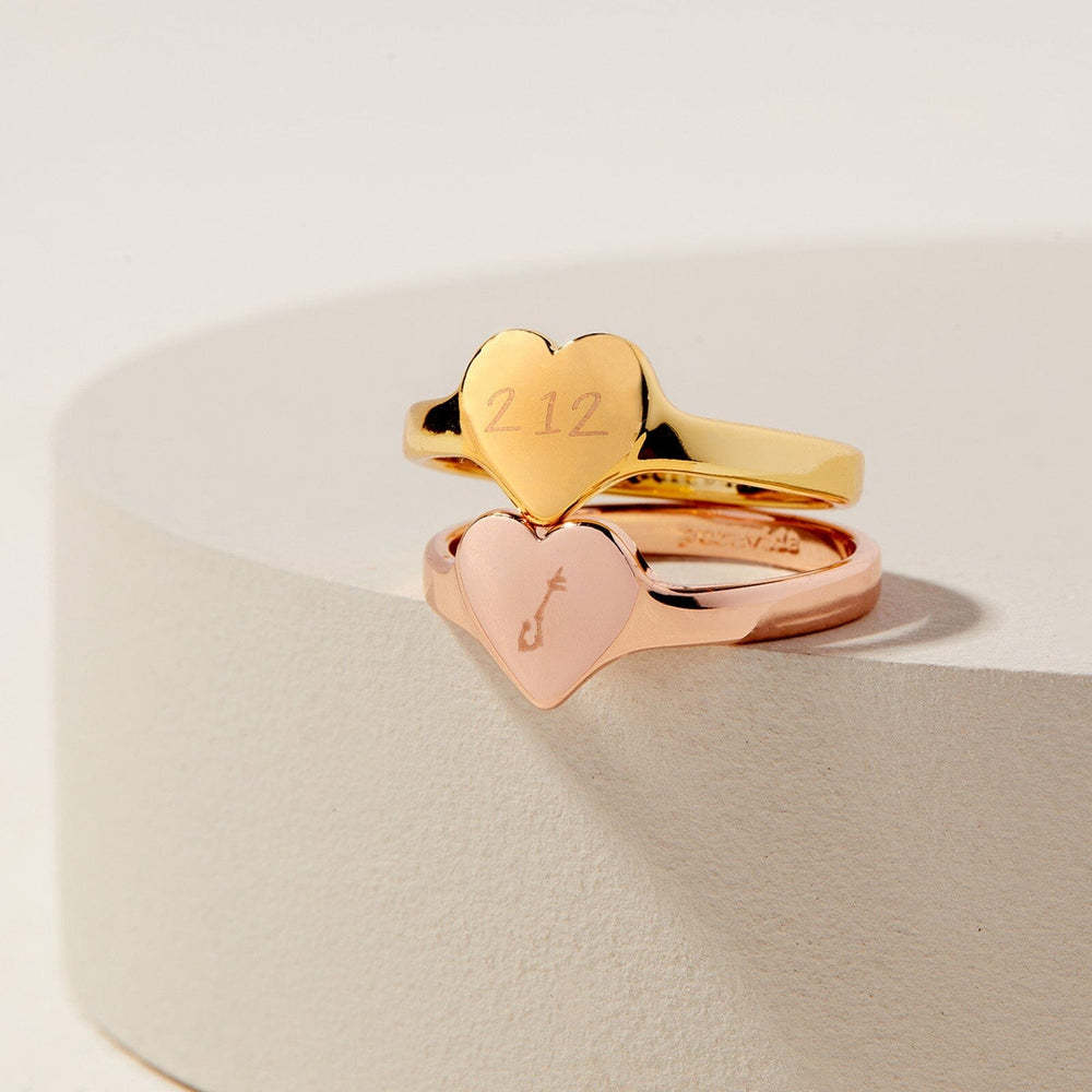 Engravable One Heart Ring 11