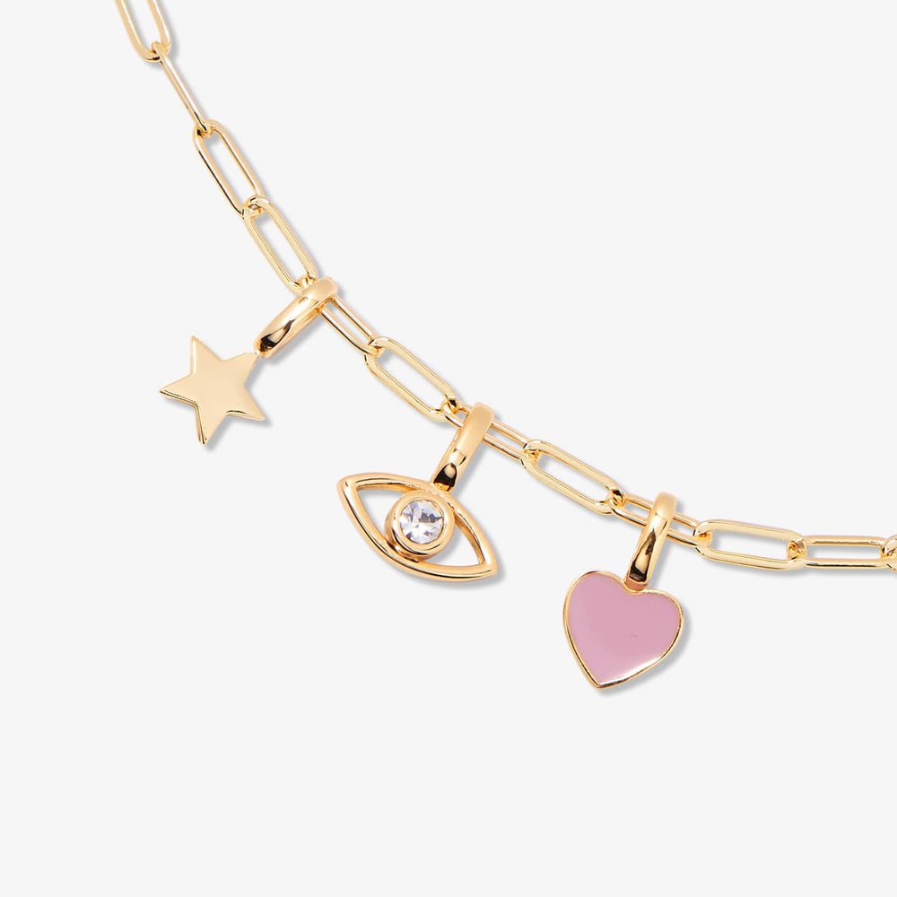Pura Vida Jewelry | Nwt Pura Vida Harper Paperclip Chain Bracelet and Three Charms | Color: Gold | Size: Os | Jsmerkel's Closet